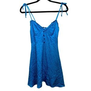 Zara Blue Spaghetti Strap Party Dress Size XS